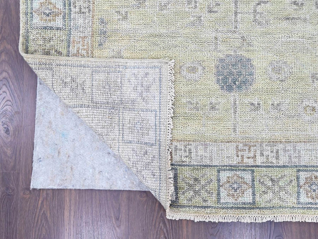8'0" x 9'10" New Hand Knotted Green Wool Rectangle Oriental Rug - MOA10210499