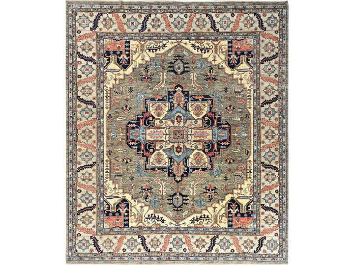 12'4" x 14'4" New Hand Knotted Brown Wool Rectangle Oriental Rug - MOA1021049