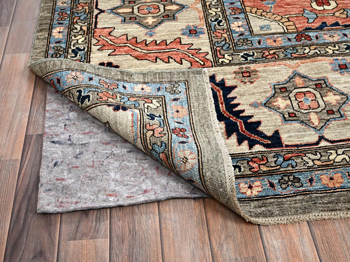 12'4" x 14'4" New Hand Knotted Brown Wool Rectangle Oriental Rug - MOA1021049