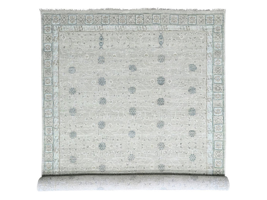 10'0" x 13'11" New Hand Knotted Green Wool Rectangle Oriental Rug - MOA10210500
