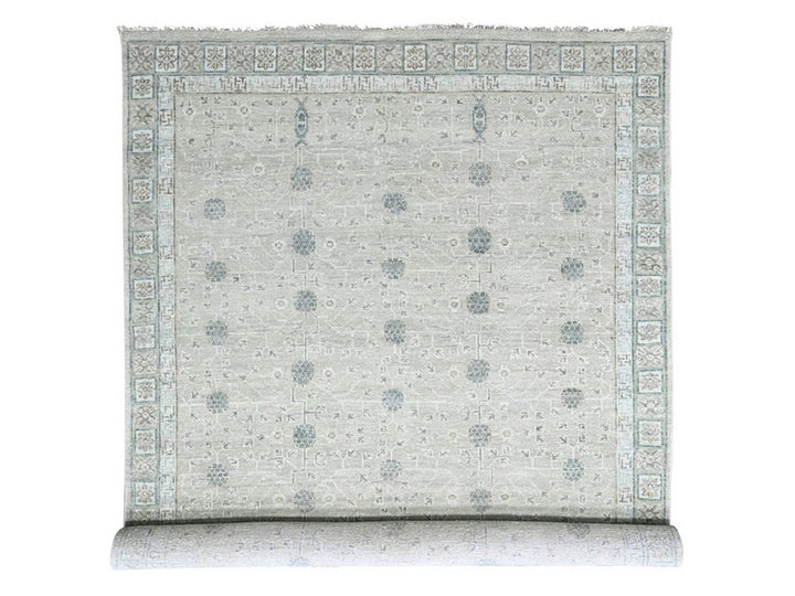 10'0" x 13'11" New Hand Knotted Green Wool Rectangle Oriental Rug - MOA10210500