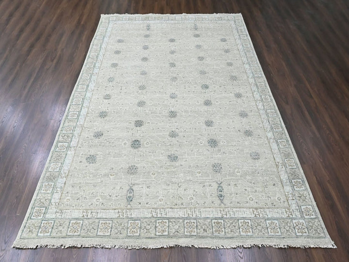 10'0" x 13'11" New Hand Knotted Green Wool Rectangle Oriental Rug - MOA10210500