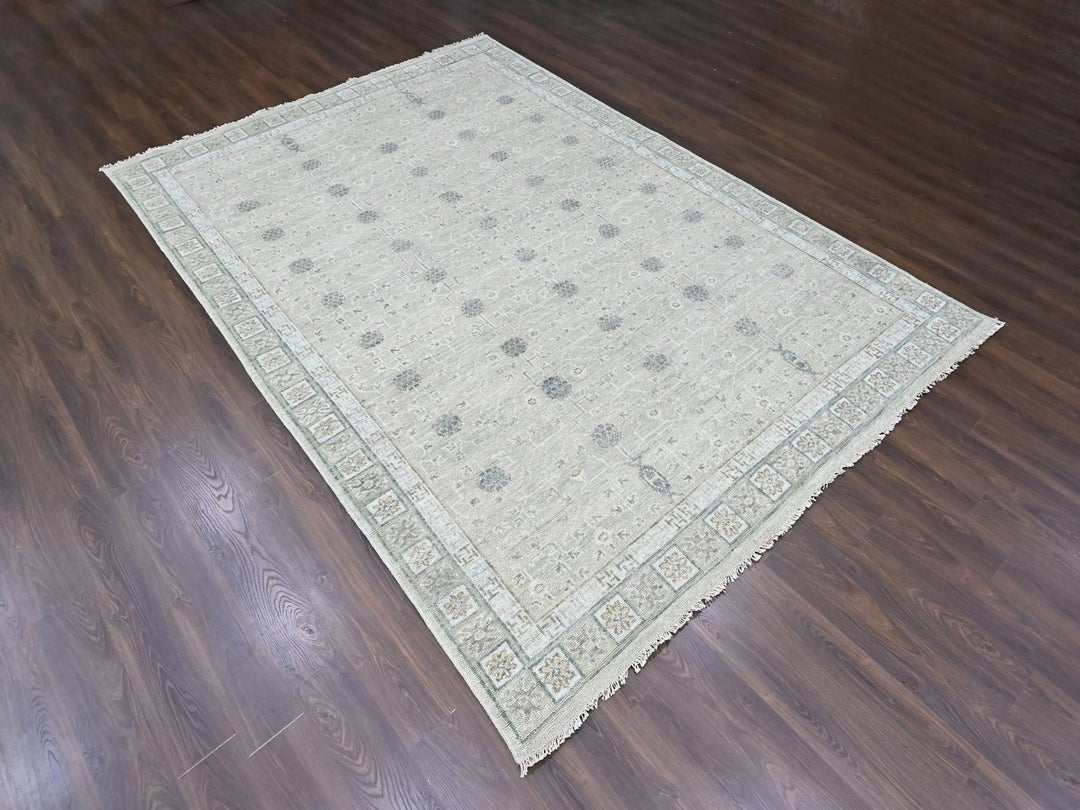 10'0" x 13'11" New Hand Knotted Green Wool Rectangle Oriental Rug - MOA10210500