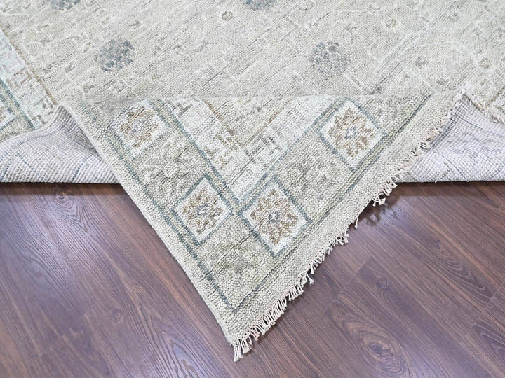 10'0" x 13'11" New Hand Knotted Green Wool Rectangle Oriental Rug - MOA10210500