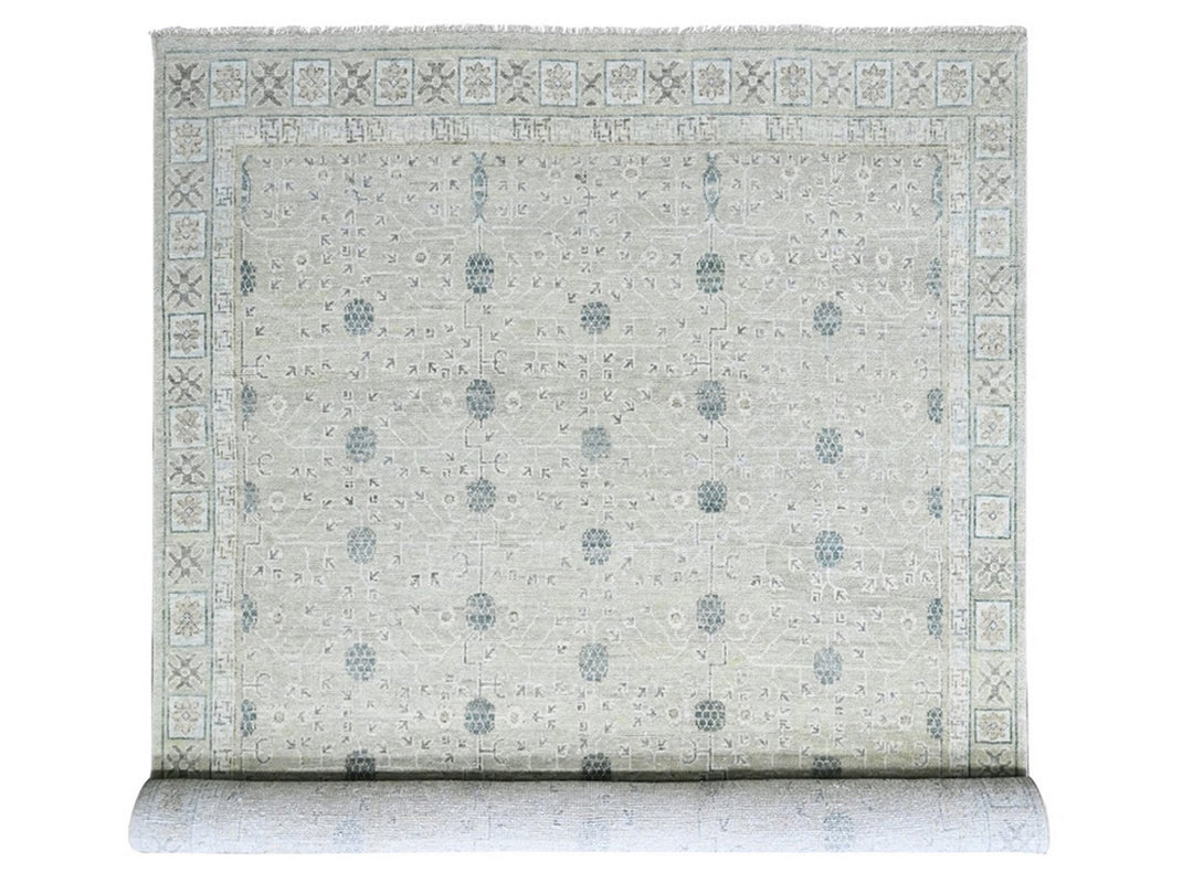 11'11" x 14'11" New Hand Knotted Green Wool Rectangle Oriental Rug - MOA10210501