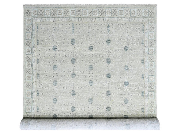 11'11" x 14'11" New Hand Knotted Green Wool Rectangle Oriental Rug - MOA10210501
