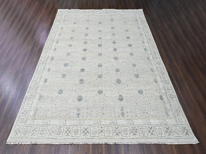 11'11" x 14'11" New Hand Knotted Green Wool Rectangle Oriental Rug - MOA10210501