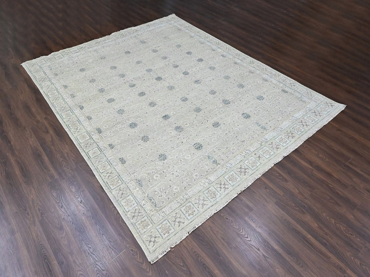 11'11" x 14'11" New Hand Knotted Green Wool Rectangle Oriental Rug - MOA10210501