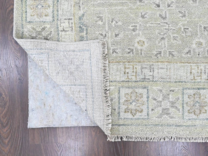 11'11" x 14'11" New Hand Knotted Green Wool Rectangle Oriental Rug - MOA10210501