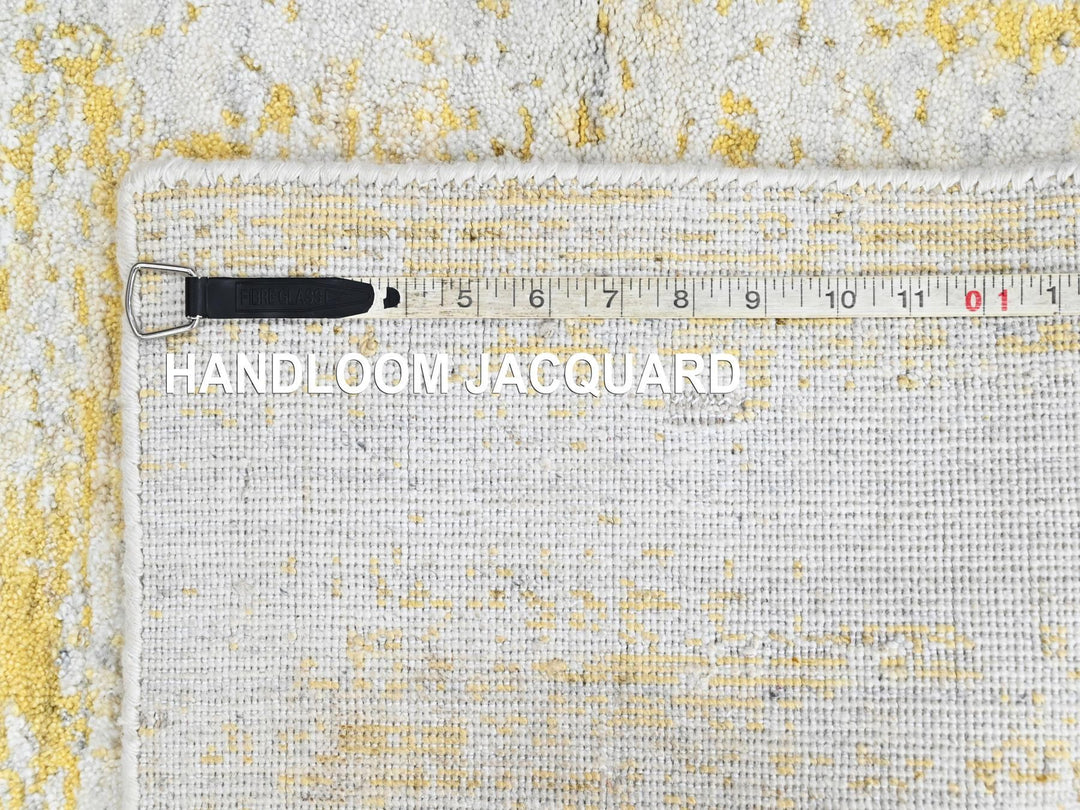 2'0" x 3'0" New Hand Loomed Yellow Wool & Silk Rectangle Oriental Rug - MOA10210502