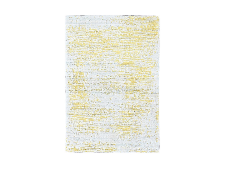 2'1" x 3'0" New Hand Loomed Yellow Wool & Silk Rectangle Oriental Rug - MOA10210503
