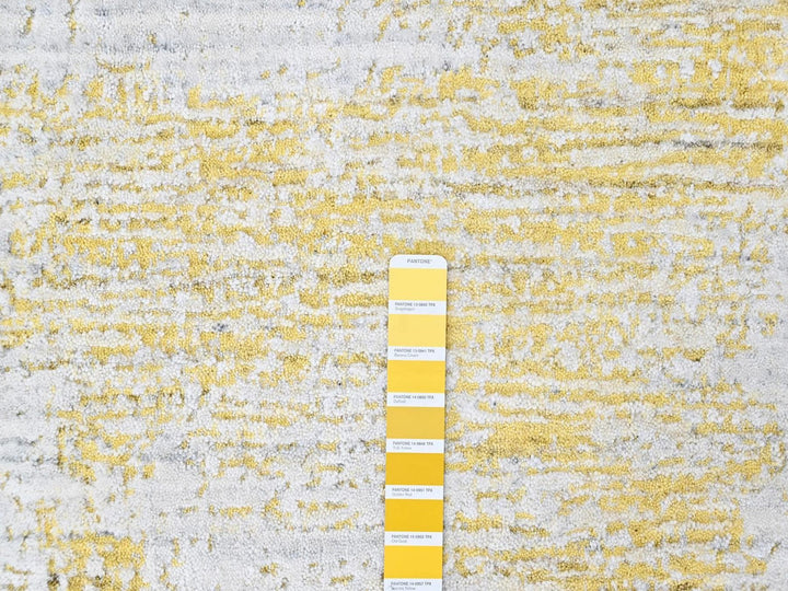 2'1" x 3'0" New Hand Loomed Yellow Wool & Silk Rectangle Oriental Rug - MOA10210504