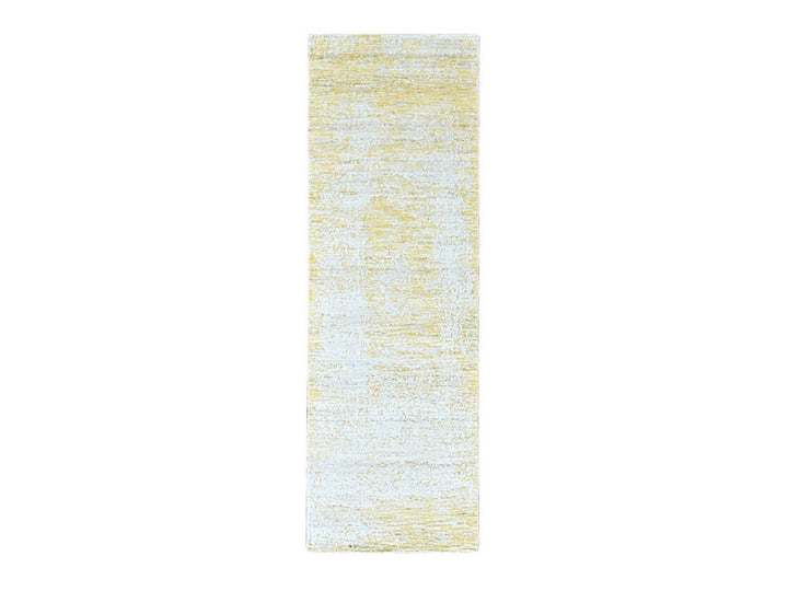 2'6" x 8'0" New Hand Loomed Yellow Wool & Silk Runner Oriental Rug - MOA10210505