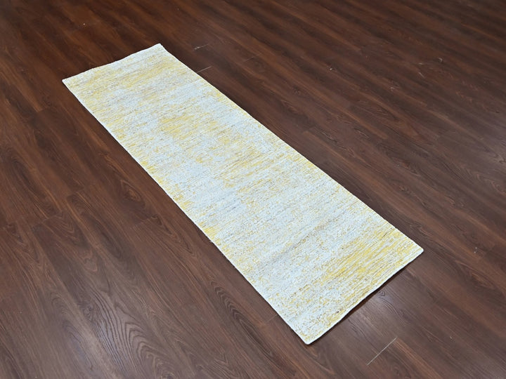 2'6" x 8'0" New Hand Loomed Yellow Wool & Silk Runner Oriental Rug - MOA10210505