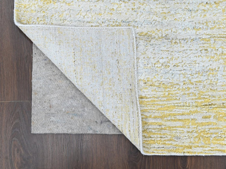 2'6" x 8'0" New Hand Loomed Yellow Wool & Silk Runner Oriental Rug - MOA10210505