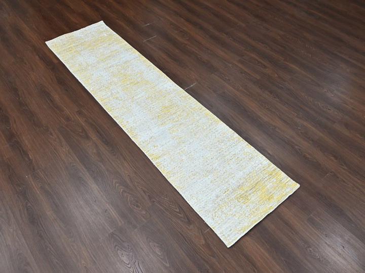 2'6" x 10'0" New Hand Loomed Yellow Wool & Silk Runner Oriental Rug - MOA10210507