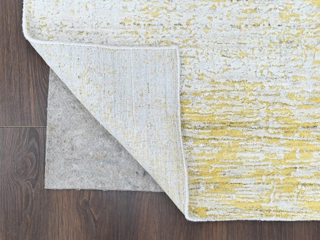 2'6" x 10'0" New Hand Loomed Yellow Wool & Silk Runner Oriental Rug - MOA10210507