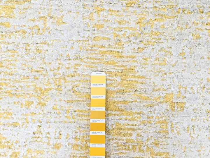 2'6" x 10'0" New Hand Loomed Yellow Wool & Silk Runner Oriental Rug - MOA10210507
