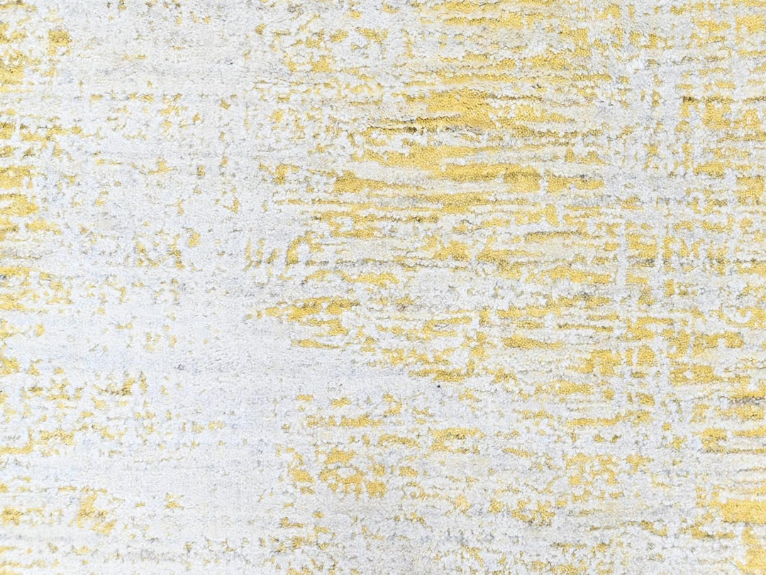 2'6" x 10'0" New Hand Loomed Yellow Wool & Silk Runner Oriental Rug - MOA10210507