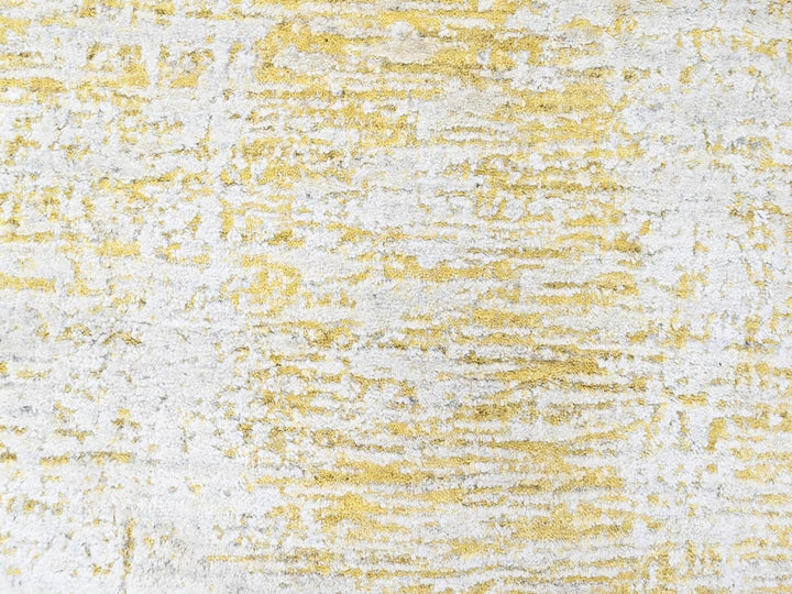 2'7" x 6'0" New Hand Loomed Yellow Wool & Silk Runner Oriental Rug - MOA10210508