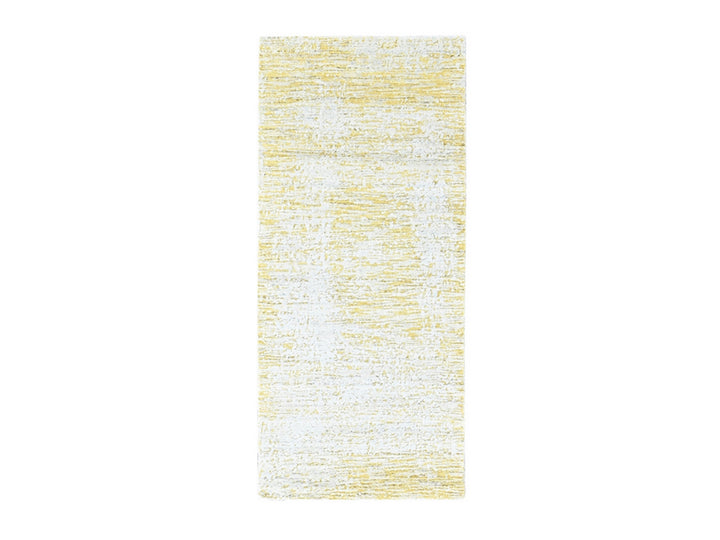 2'7" x 6'1" New Hand Loomed Yellow Wool & Silk Runner Oriental Rug - MOA10210509