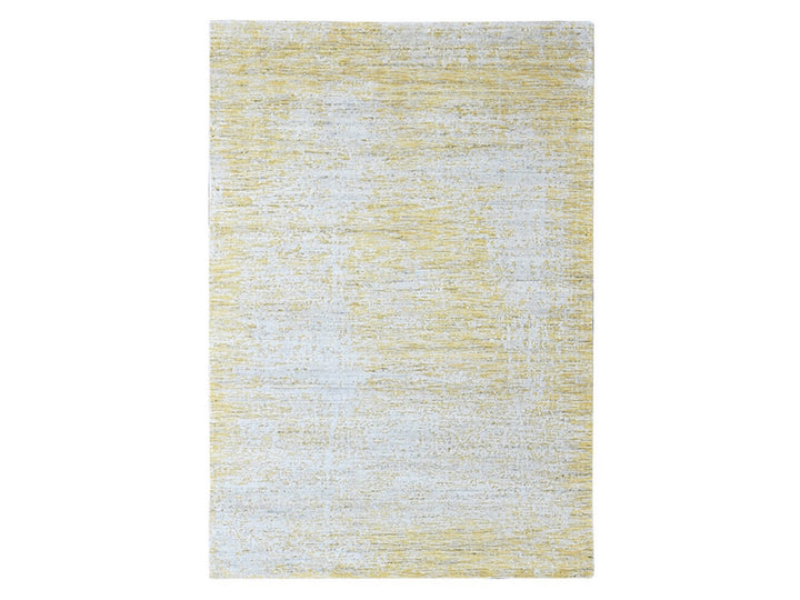 5'11" x 9'0" New Hand Loomed Yellow Wool & Silk Rectangle Oriental Rug - MOA10210510