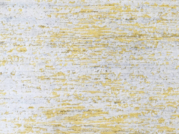5'11" x 9'0" New Hand Loomed Yellow Wool & Silk Rectangle Oriental Rug - MOA10210510