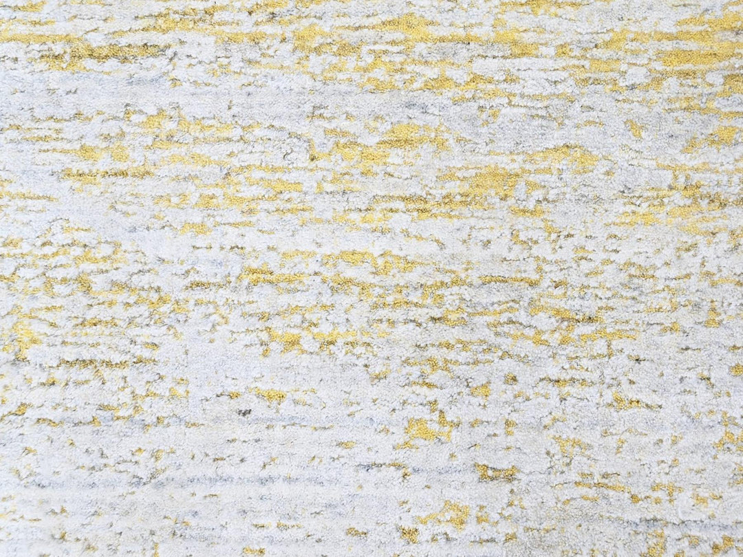 8'0" x 10'0" New Hand Loomed Yellow Wool & Silk Rectangle Oriental Rug - MOA10210511