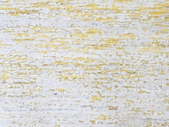 8'0" x 10'0" New Hand Loomed Yellow Wool & Silk Rectangle Oriental Rug - MOA10210511