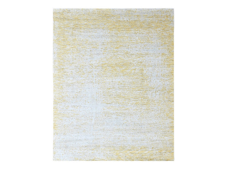 8'0" x 10'0" New Hand Loomed Yellow Wool & Silk Rectangle Oriental Rug - MOA10210512