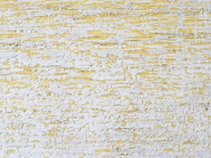 8'11" x 12'1" New Hand Loomed Yellow Wool & Silk Rectangle Oriental Rug - MOA10210514