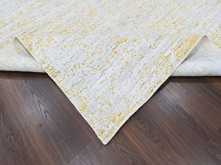 10'0" x 14'0" New Hand Loomed Yellow Wool & Silk Rectangle Oriental Rug - MOA10210515