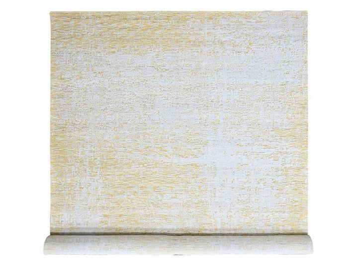 12'0" x 15'0" New Hand Loomed Yellow Wool & Silk Rectangle Oriental Rug - MOA10210516