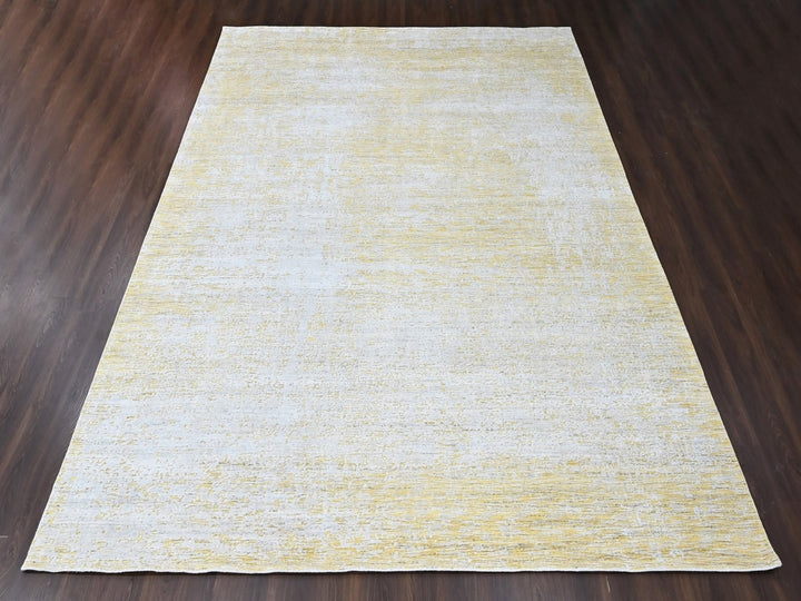12'0" x 15'0" New Hand Loomed Yellow Wool & Silk Rectangle Oriental Rug - MOA10210516