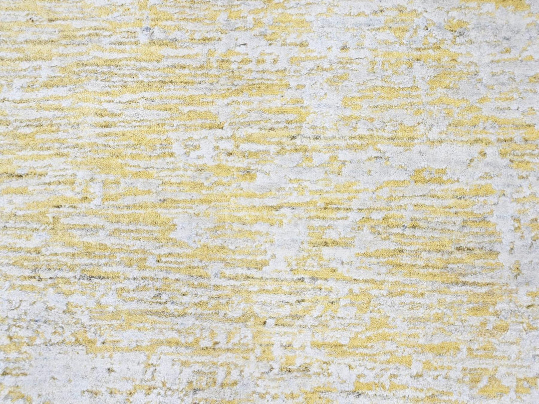 12'0" x 15'0" New Hand Loomed Yellow Wool & Silk Rectangle Oriental Rug - MOA10210516