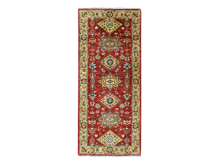 2'7" x 6'0" New Hand Knotted Red Wool Runner Oriental Rug - MOA10210524