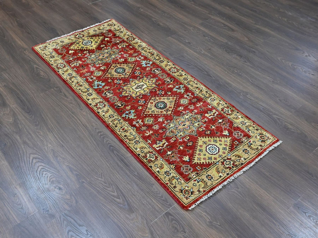 2'6" x 6'1" New Hand Knotted Red Wool Runner Oriental Rug - MOA10210525