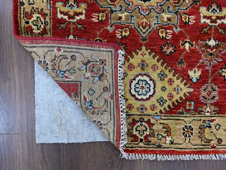 2'6" x 6'1" New Hand Knotted Red Wool Runner Oriental Rug - MOA10210525