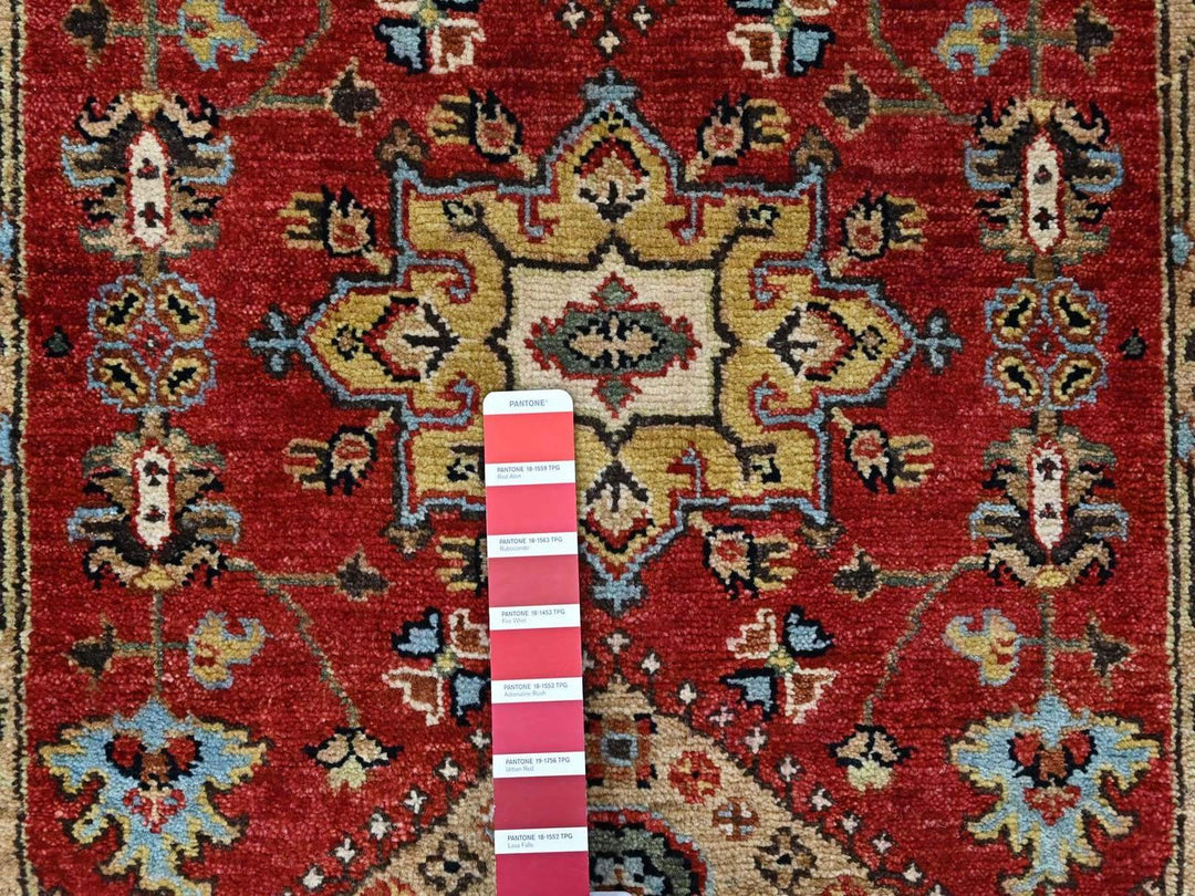 2'6" x 6'1" New Hand Knotted Red Wool Runner Oriental Rug - MOA10210525
