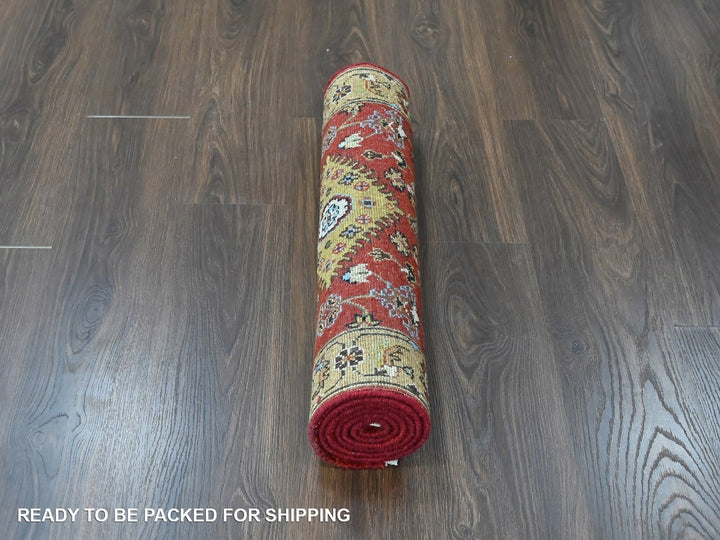 2'6" x 6'1" New Hand Knotted Red Wool Runner Oriental Rug - MOA10210525