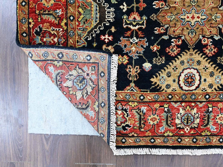 5'0" x 7'0" New Hand Knotted Black Wool Rectangle Oriental Rug - MOA10210526