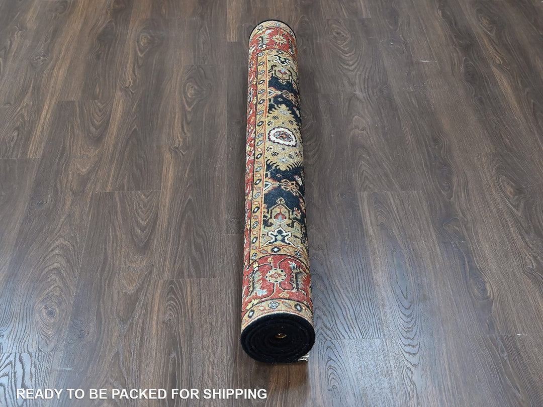 5'0" x 7'0" New Hand Knotted Black Wool Rectangle Oriental Rug - MOA10210526