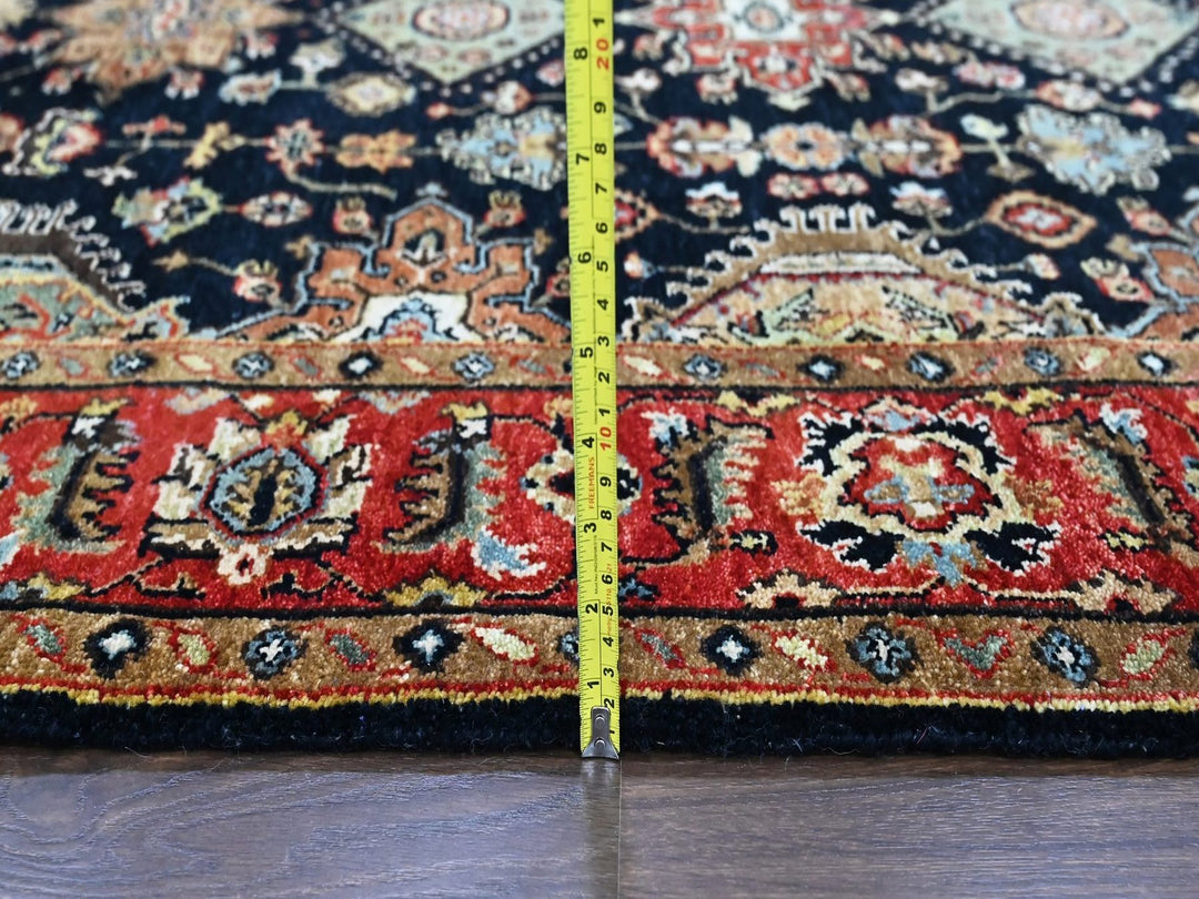 5'0" x 7'0" New Hand Knotted Black Wool Rectangle Oriental Rug - MOA10210526