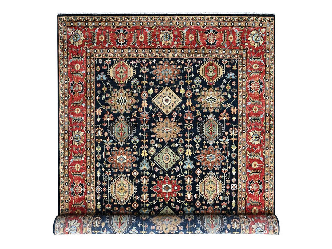 10'0" x 14'1" New Hand Knotted Black Wool Rectangle Oriental Rug - MOA10210527