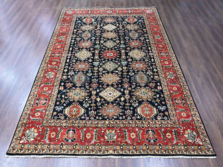 10'0" x 14'1" New Hand Knotted Black Wool Rectangle Oriental Rug - MOA10210527