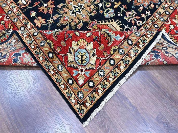 10'0" x 14'1" New Hand Knotted Black Wool Rectangle Oriental Rug - MOA10210527