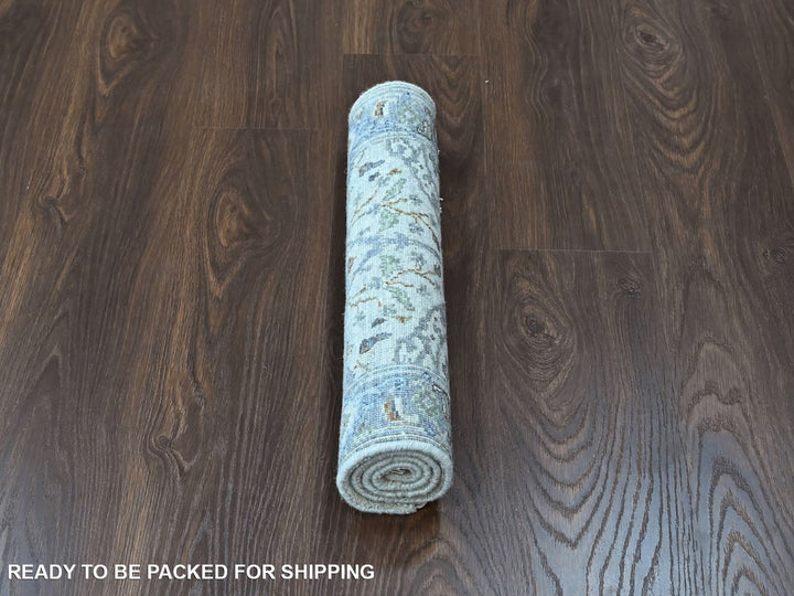 2'0" x 3'0" New Hand Knotted Grey Wool Rectangle Oriental Rug - MOA10210529