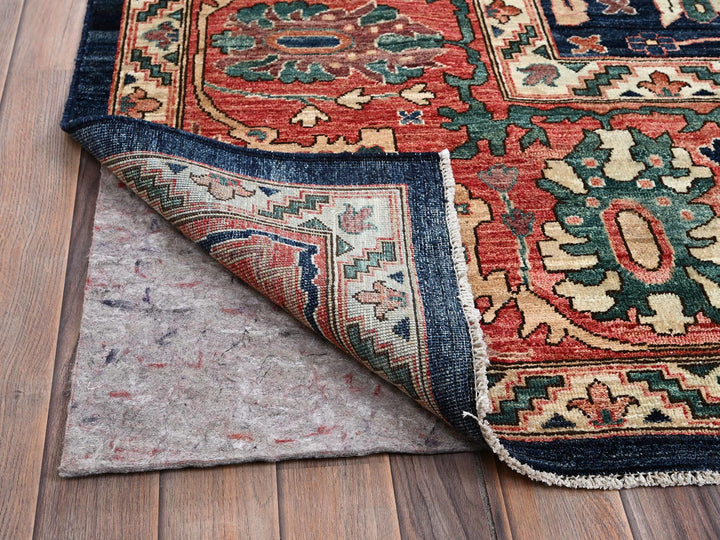 11'9" x 17'7" New Hand Knotted Blue Wool Rectangle Oriental Rug - MOA1021052