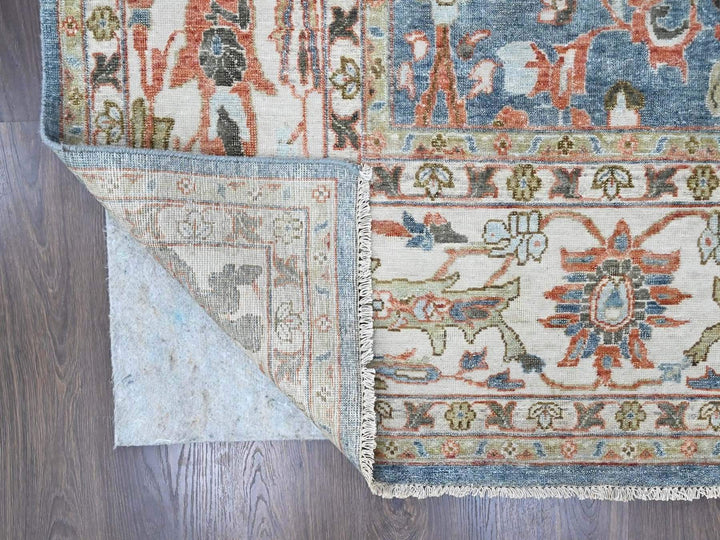 9'6" x 13'5" New Hand Knotted Blue Wool Rectangle Oriental Rug - MOA10210531