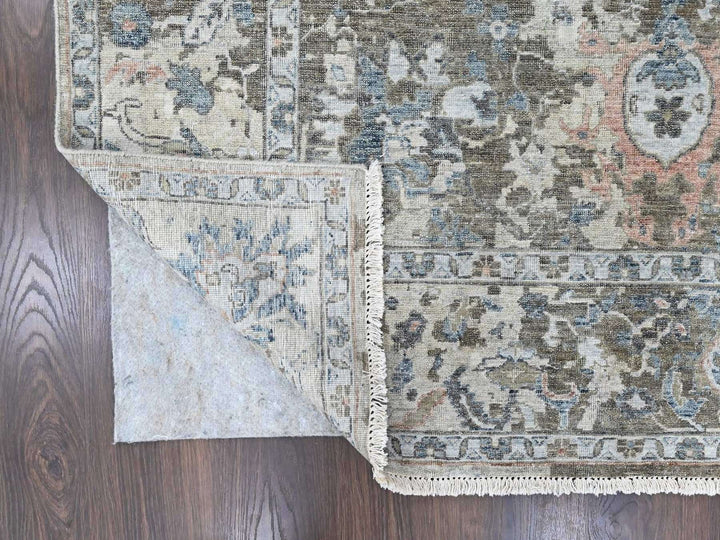 8'4" x 11'4" New Hand Knotted Blue Wool Rectangle Oriental Rug - MOA10210533